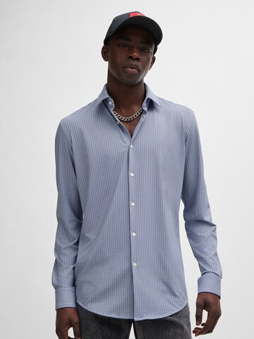 HUGO Slim fit Button Up Shirt 'Kenno' in Blue: front