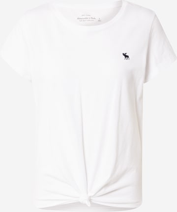 T-shirt Abercrombie & Fitch en blanc : devant