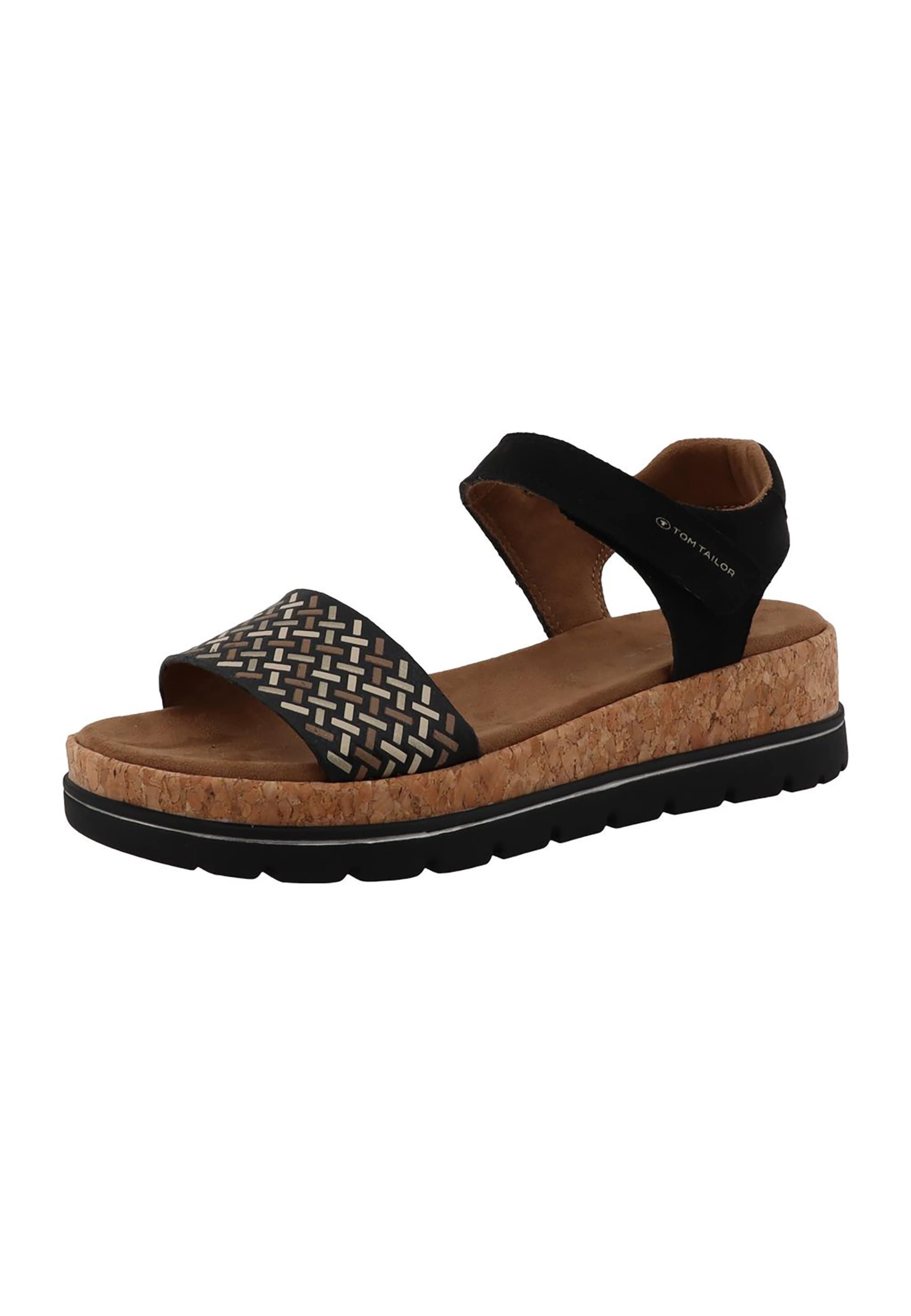 TOM TAILOR Sandale in Schwarz: Vorderseite