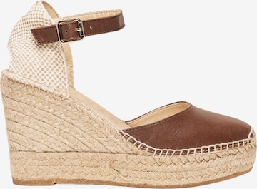 Alhamas Slingpumps 'Alpargata Cuña 10 cm' in Bruin: voorkant