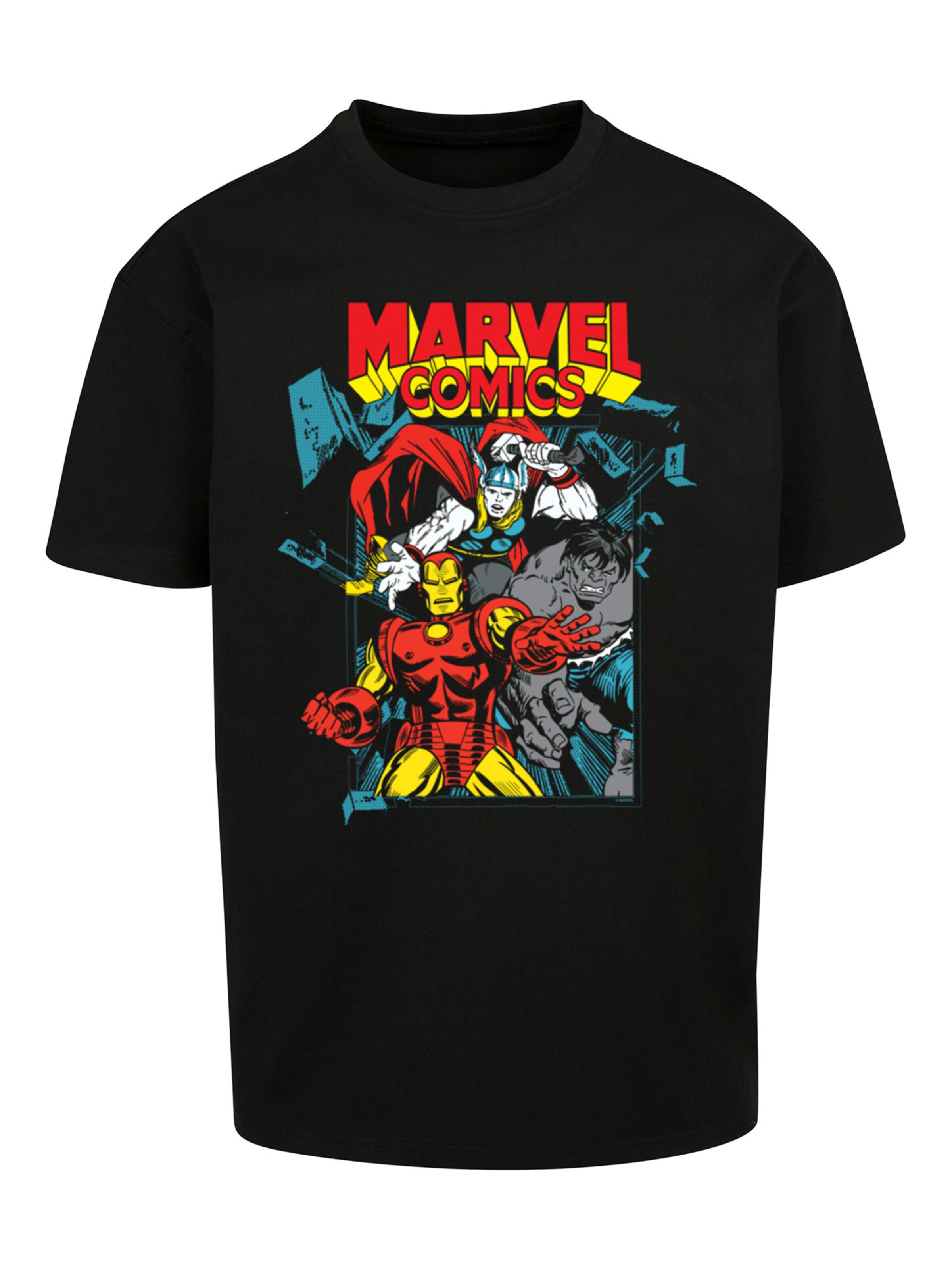 T-Shirt 'Marvel Comics Trio Pose' F4NT4STIC en noir : devant