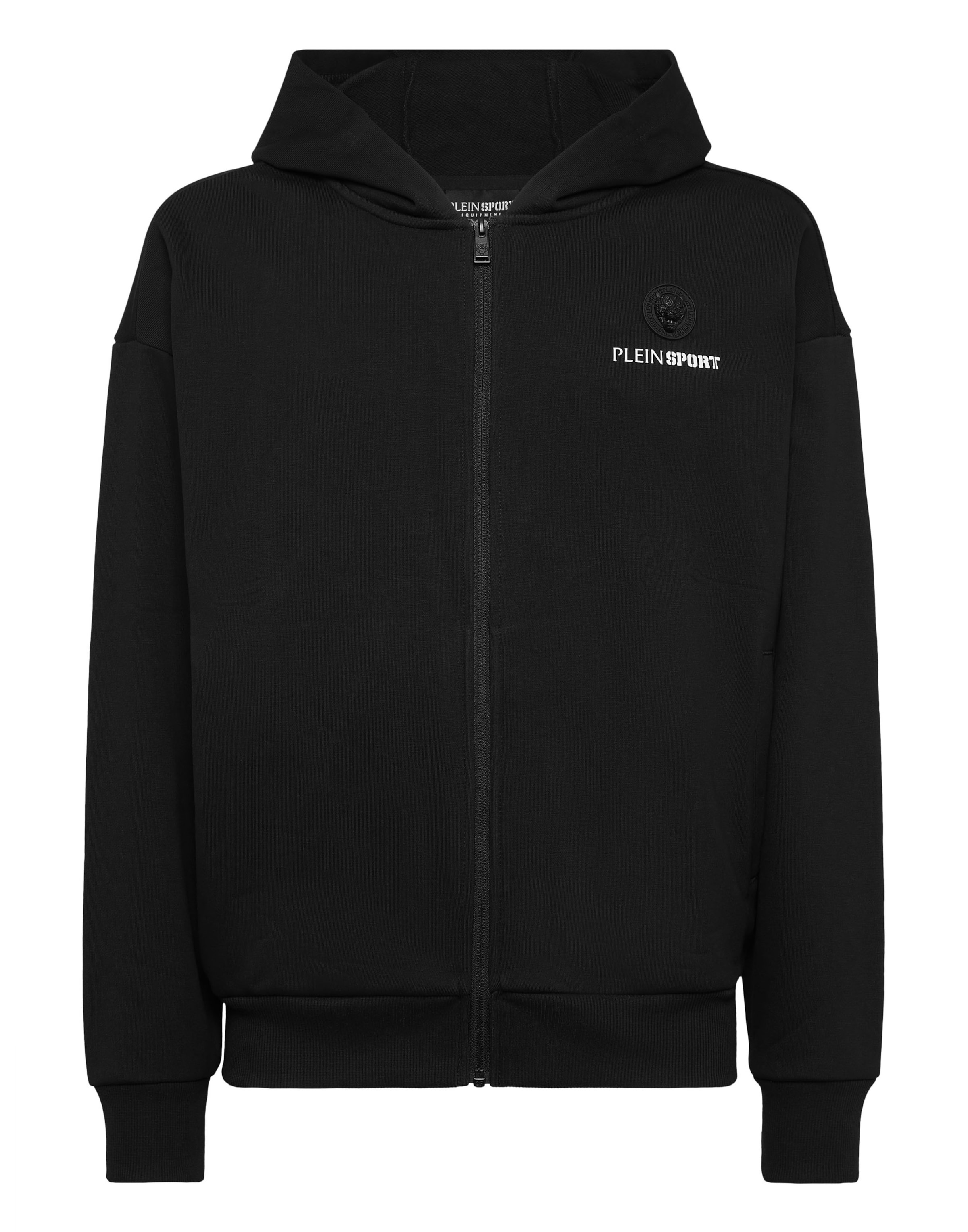 Plein Sport Sweatjacke 'Scratch' in Schwarz: Vorderseite