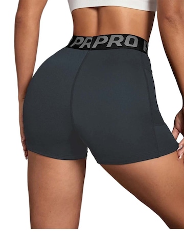 KoJooin Slimfit Spodnie 'Damen High-Waist-Sportshorts mit figurbetontem Schnitt für Yoga und Training' w kolorze szary