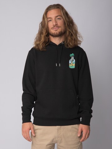 Watapparel Sweatshirt ' Holiday in a bottle ' in Zwart: voorkant