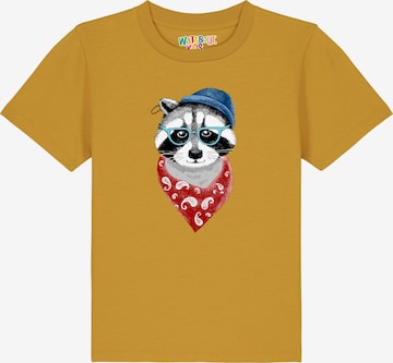 watabout.kids Shirt 'Waschbär' in Yellow: front