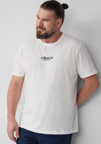s.Oliver Men Big Sizes Shirt in White: front