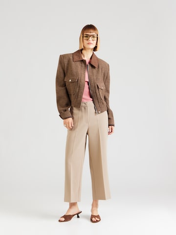 Largi Pantaloni cutați 'RONJA' de la NÜMPH pe bej