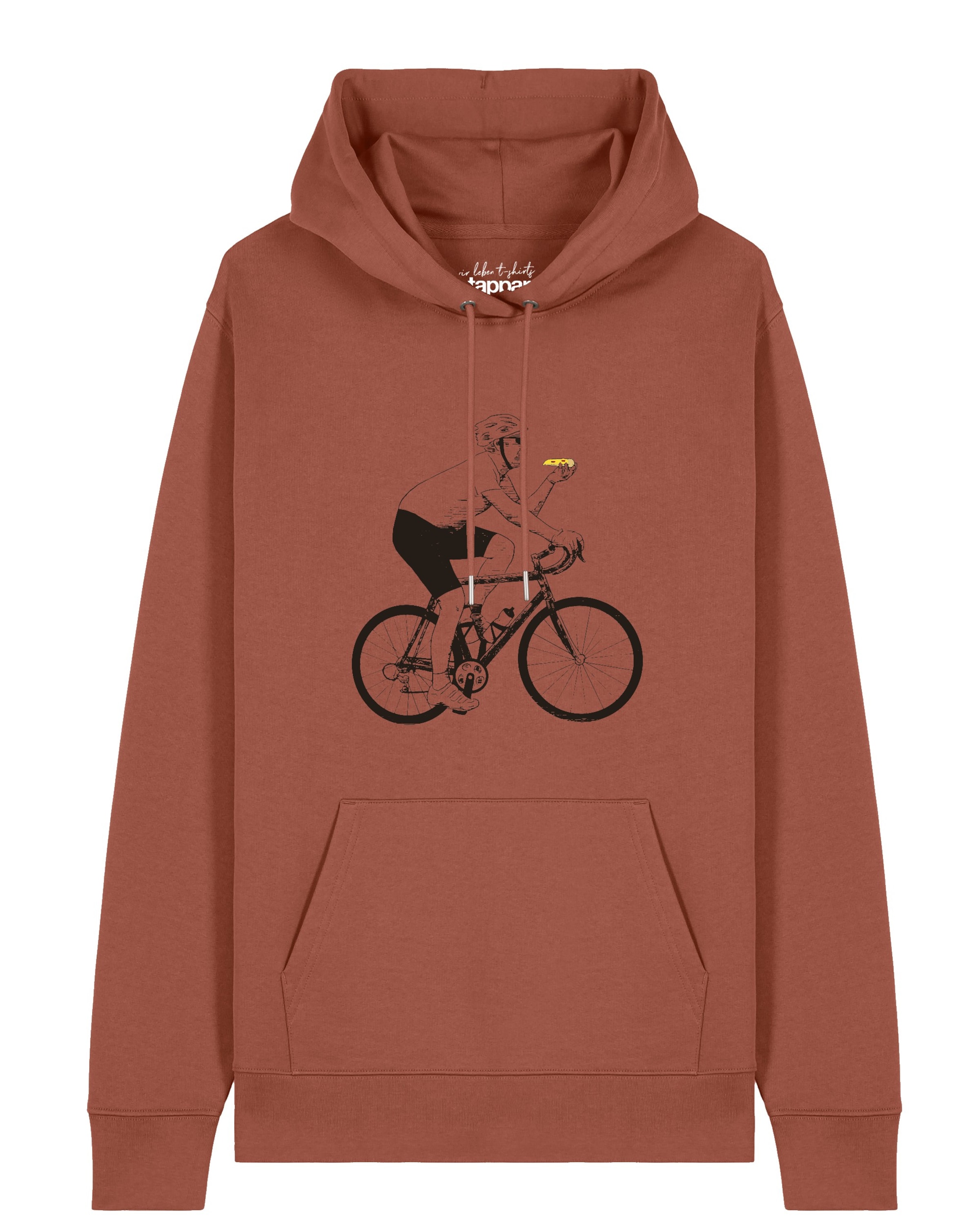 Watapparel Sweatshirt 'Fahrrad Und Pizza' in Bruin: voorkant