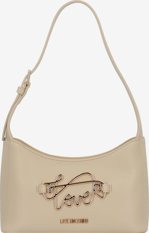 Borsa a spalla 'Script' di Love Moschino in beige: frontale