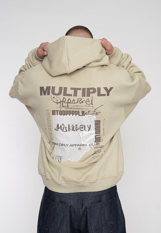 Multiply Apparel Sweat jacket 'BULLETIN' in Beige