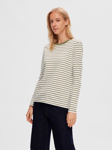 SELECTED Shirt in Groen: voorkant