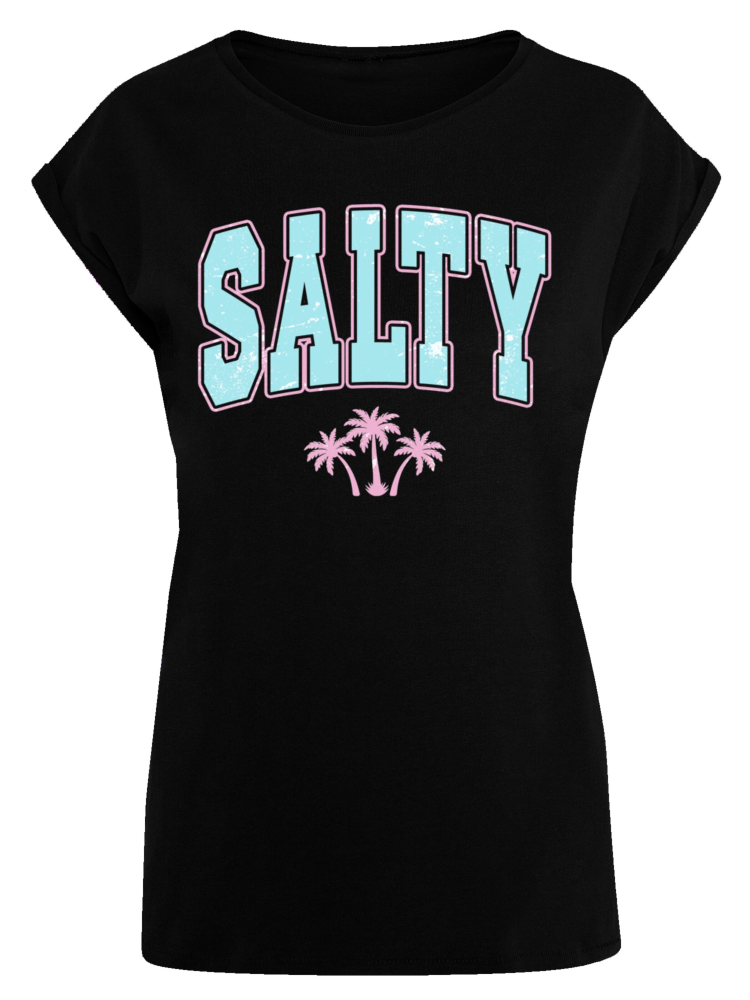 F4NT4STIC Shirt 'Beach Summer Vacation Salty' in de kleur Aqua / Pink / Zwart, Productweergave