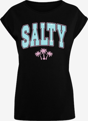 F4NT4STIC Shirt 'Beach Summer Vacation Salty' in Zwart: voorkant