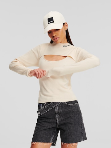 KARL LAGERFELD JEANSSweater majica - bež boja: prednji dio