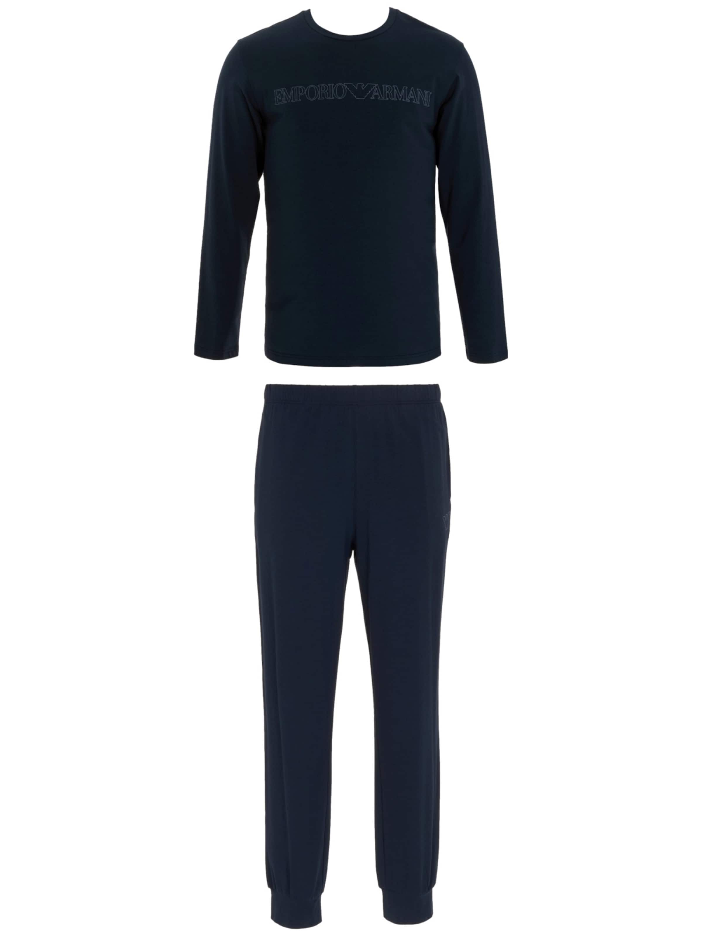 Pigiama lungo di Emporio Armani in blu: frontale
