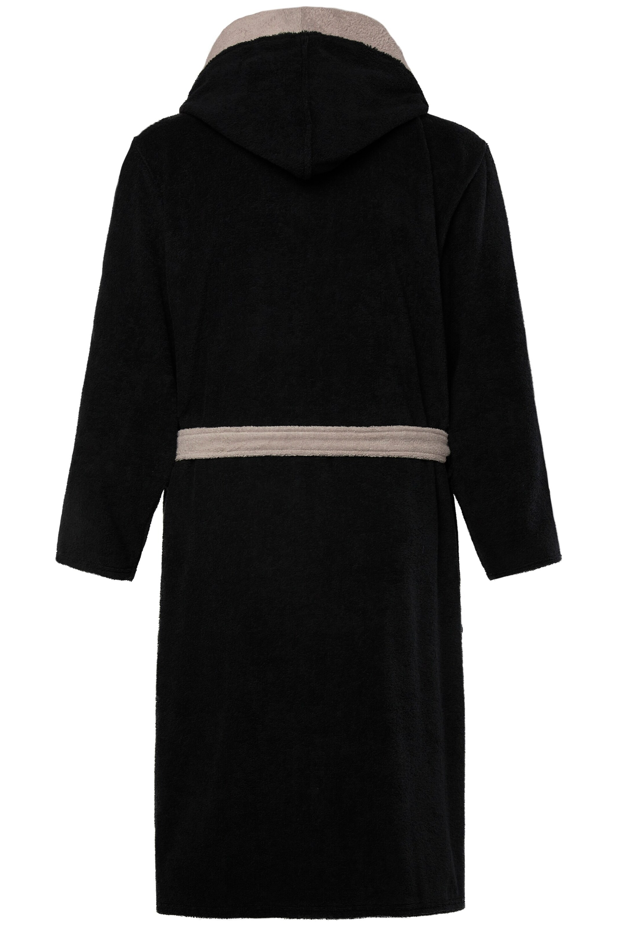 Men Plus Long Bathrobe in Black