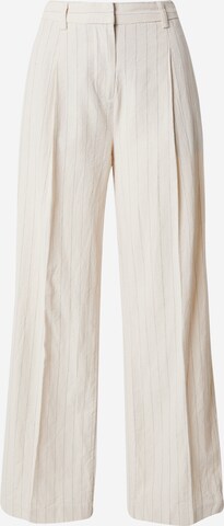 MSCH COPENHAGEN Wide leg Bandplooibroek 'Jonalyn' in Beige: voorkant