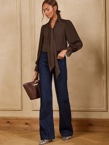 Chemisier love & roses en marron