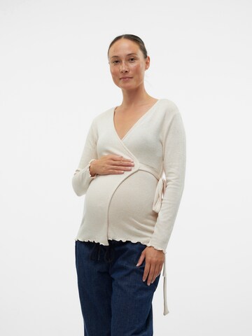 MAMALICIOUS Shirt 'MLAnisette Tess' in Beige: front