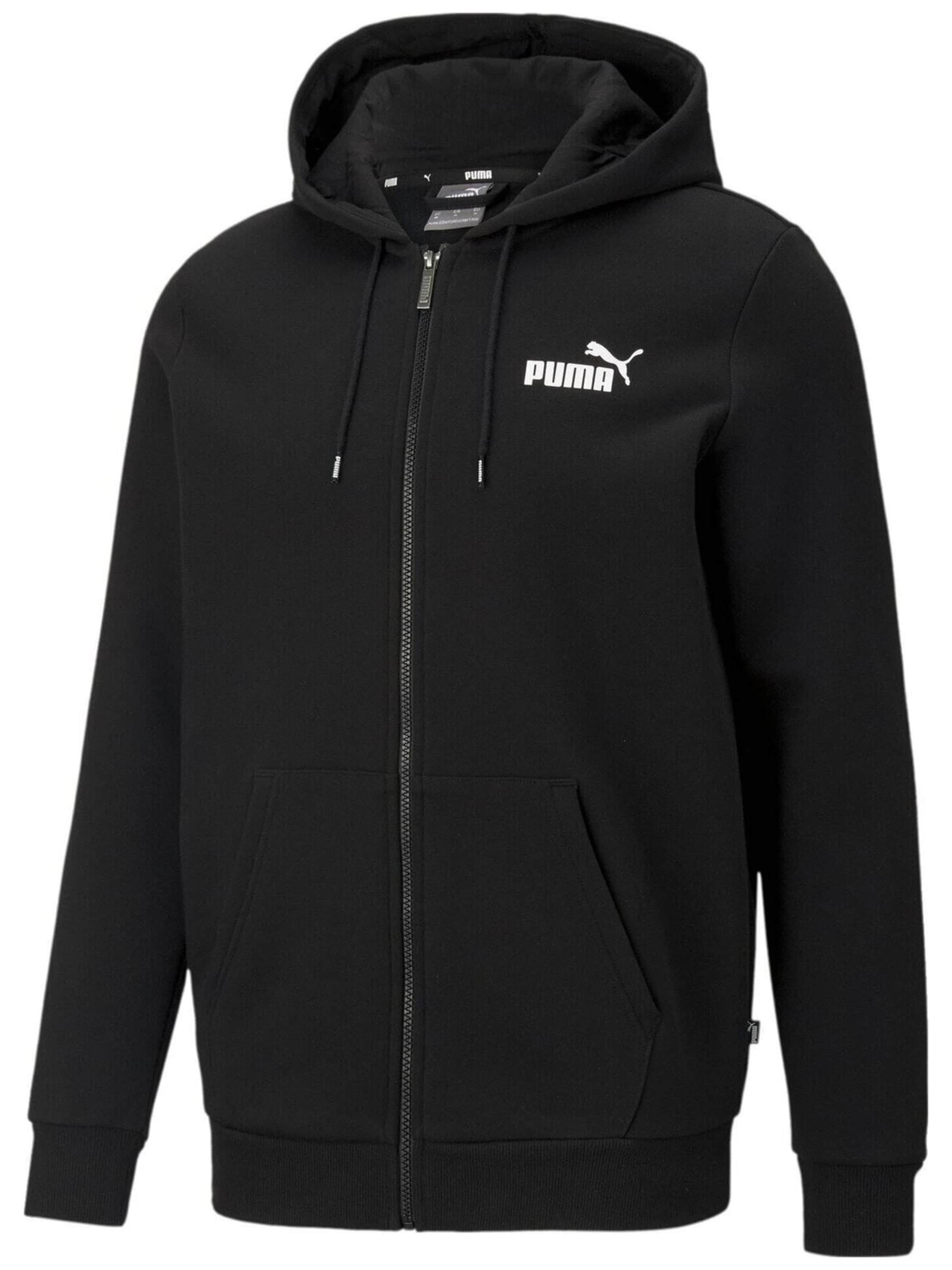 Giacca di felpa 'Puma Essentials Full-Zip Logo' di PUMA in nero