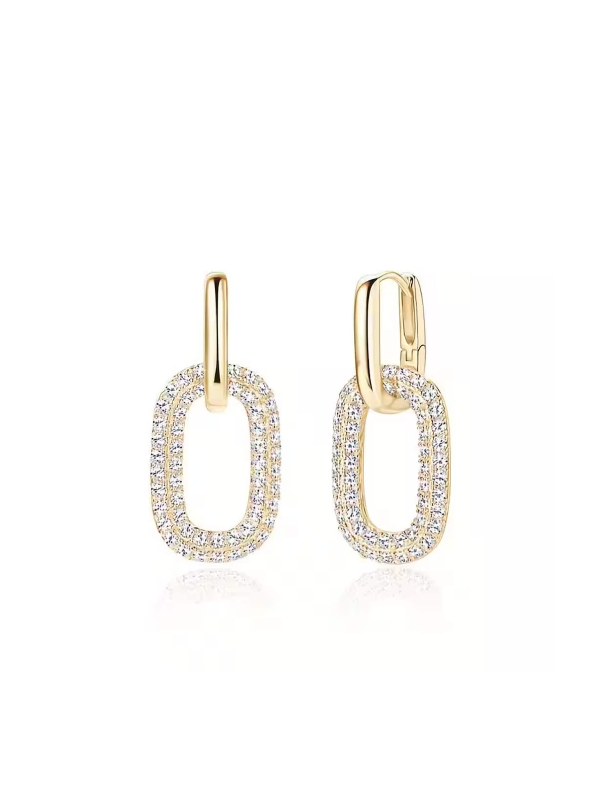 ROUGEMONT Jewellery Ohrringe 'Glamour Damen Creolen Ohrringe Zweiteilig'‌‌‌‌‌‌‌ in Gold: Vorderseite