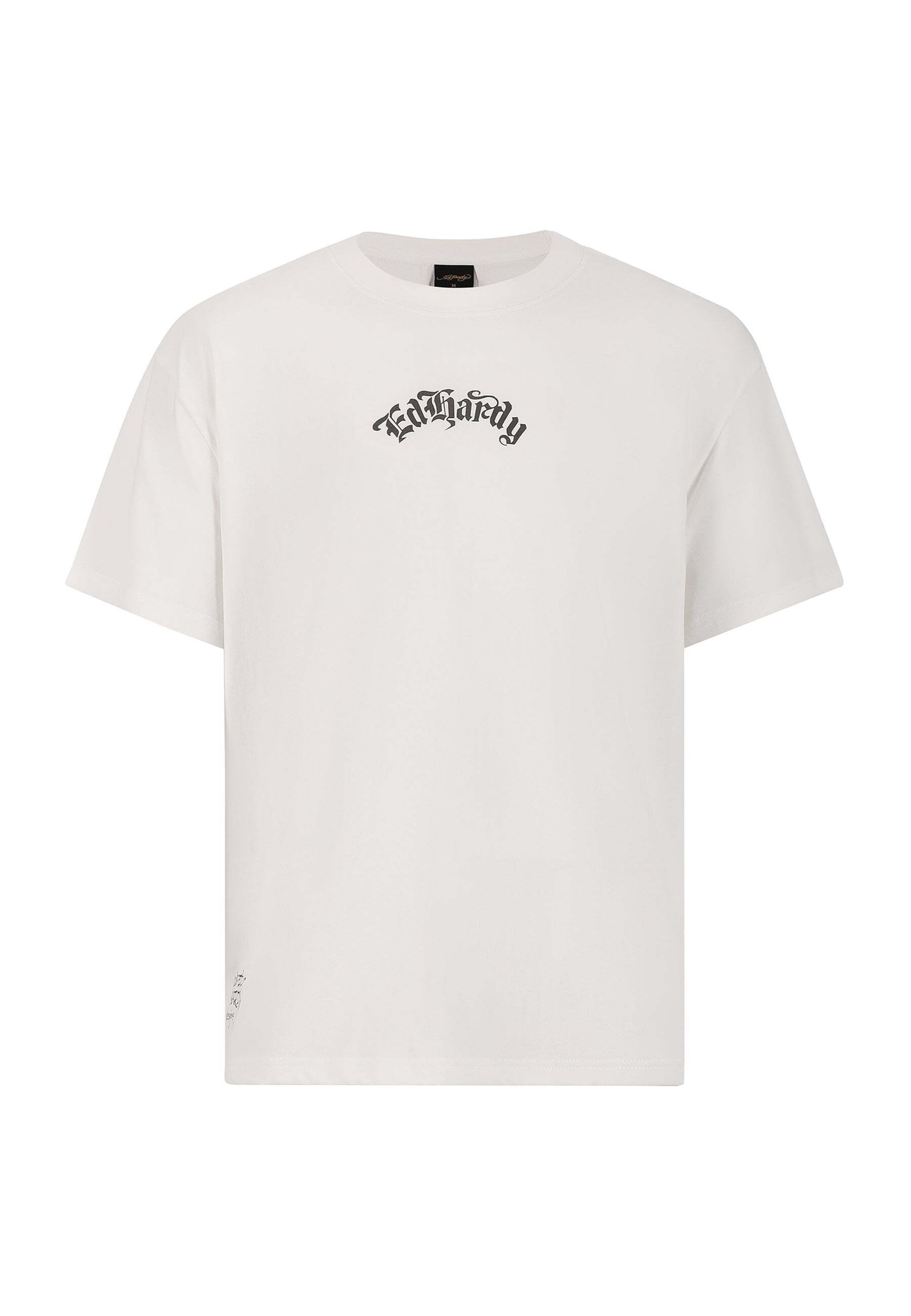 Ed Hardy - Camiseta 'Death Before Dishonor Eagle' en blanco: frente