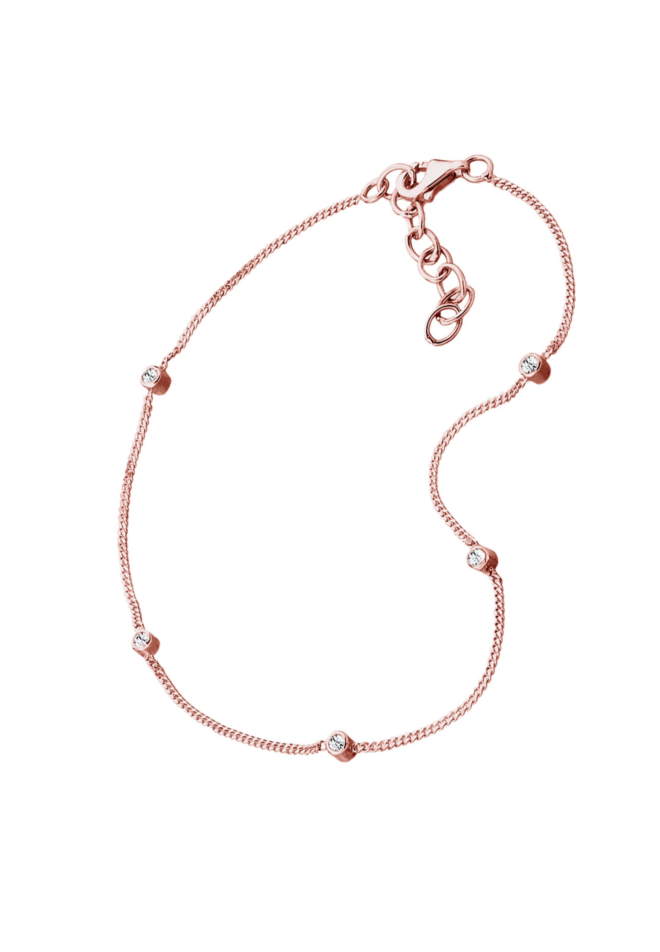 ELLI Fußschmuck 'Glitzer Steine' in Gold: Vorderseite