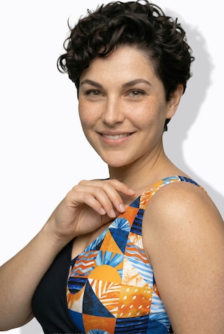 Ulla Popken Bustier Badeanzug in Schwarz