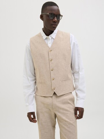Gilet de costume JACK & JONES en beige : devant