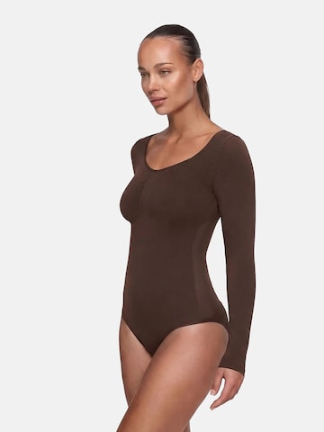 cfab Shapingbody 'Bodysuit Sculpting Shapewear Longsleeve mit Slip' i brun