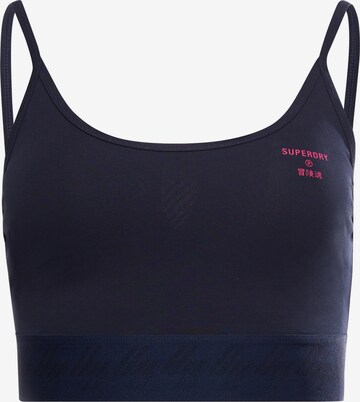 Bustier Soutien-gorge de sport Superdry en bleu : devant