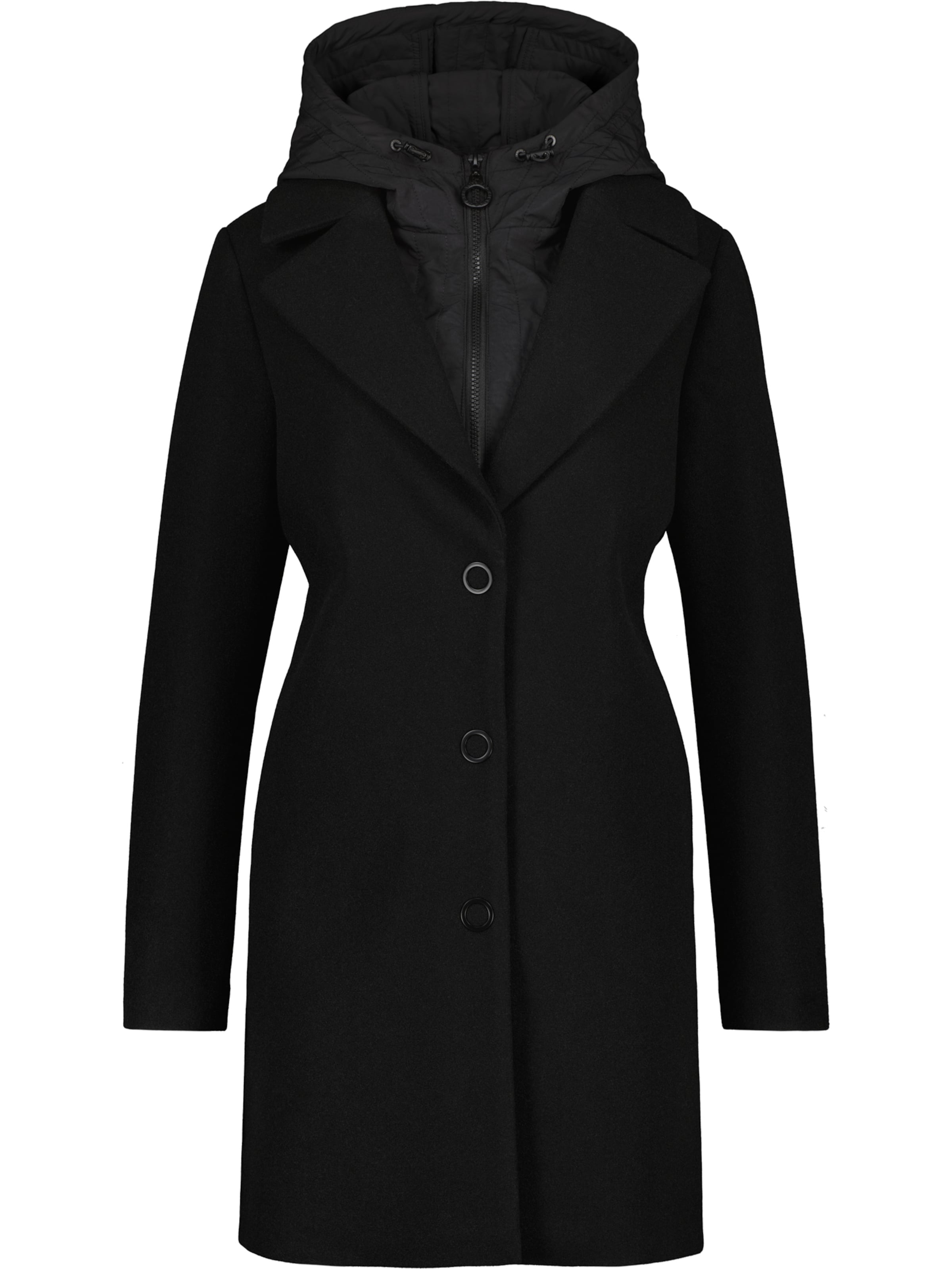 alife & kickin Between-Seasons Coat 'AjaAK' in Black: front