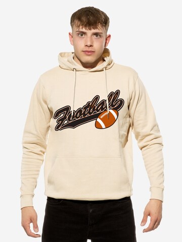 Cotton Prime Sweatshirt 'American Football' in Beige: voorkant