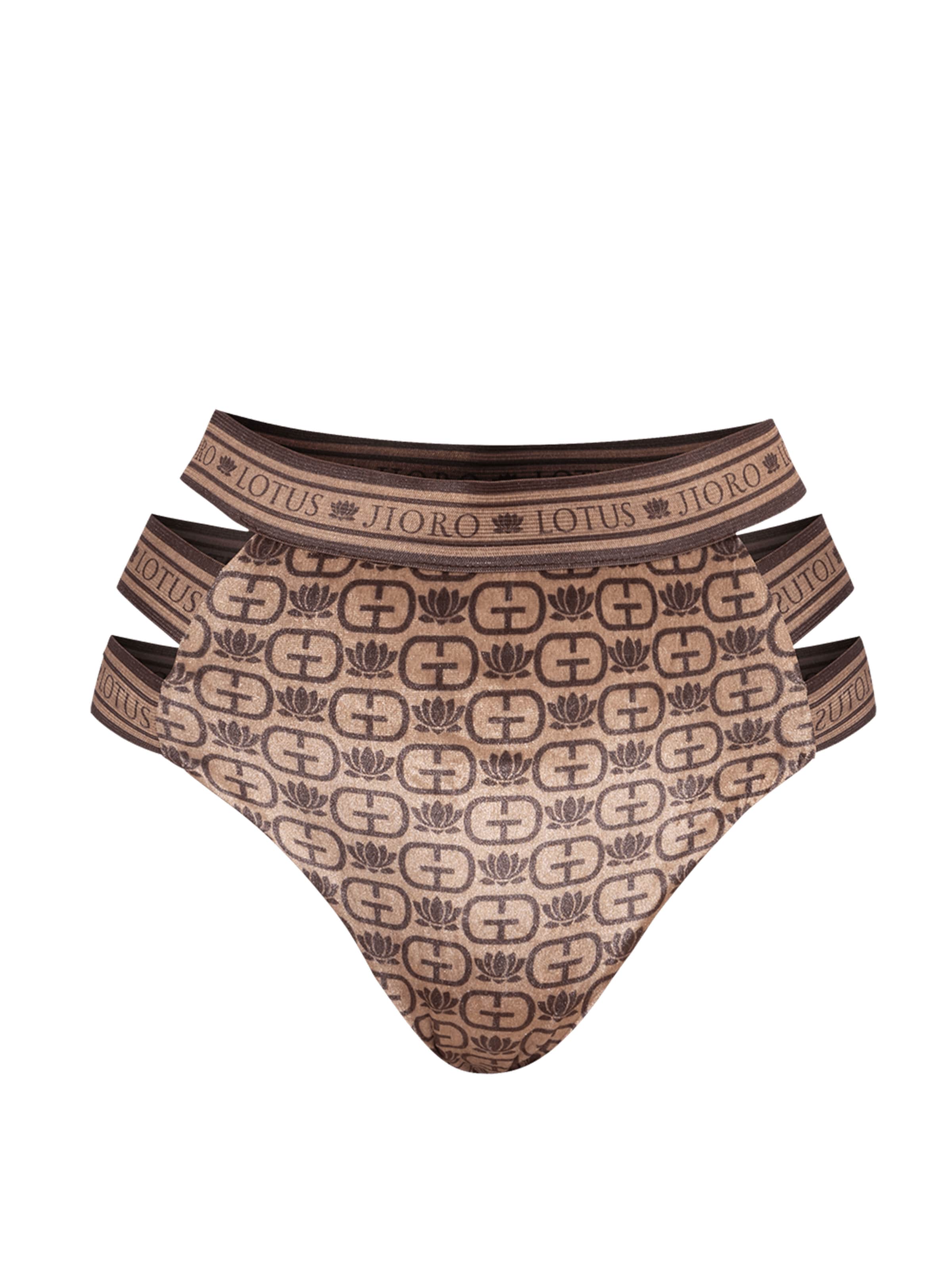 JIORO Bikinibroek 'MOCHA MOUSSE LOGO' in Bruin