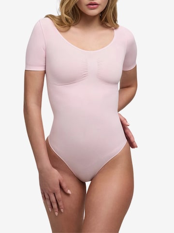 cfab (formerly creamy fabrics) Shapingbody 'T-Shirt Bodysuit Sculpting Shapewear mit Slip' in Roze: voorkant