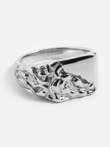 warpedsense Ring 'Bipolar' in Silver: front