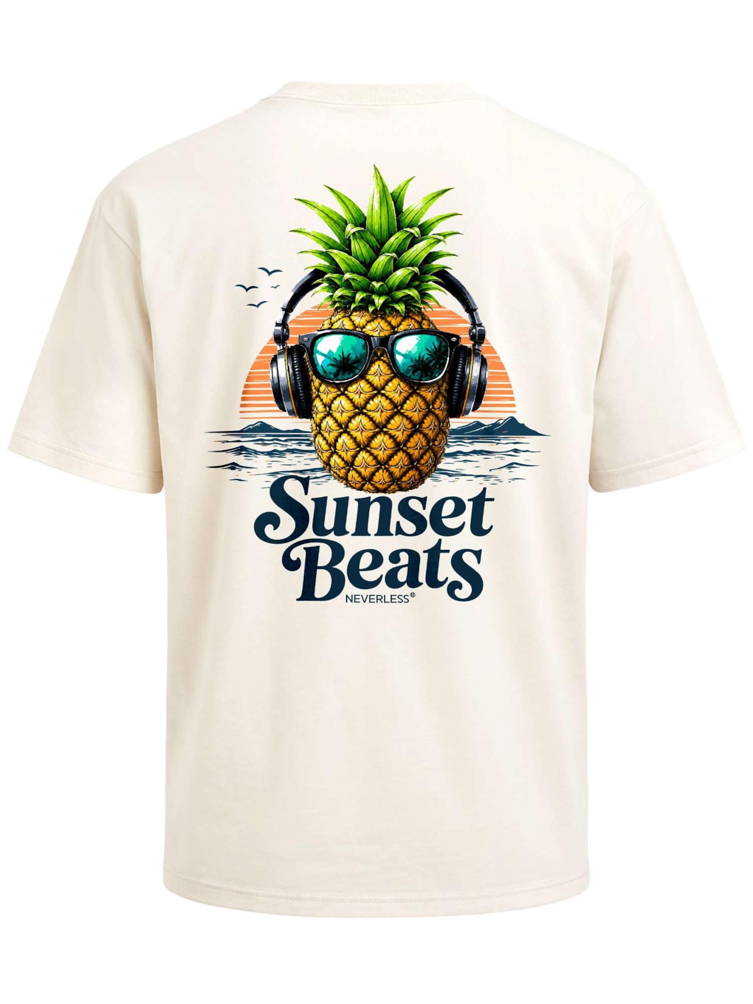 Neverless Shirt 'Sunset Beats' in Beige: front