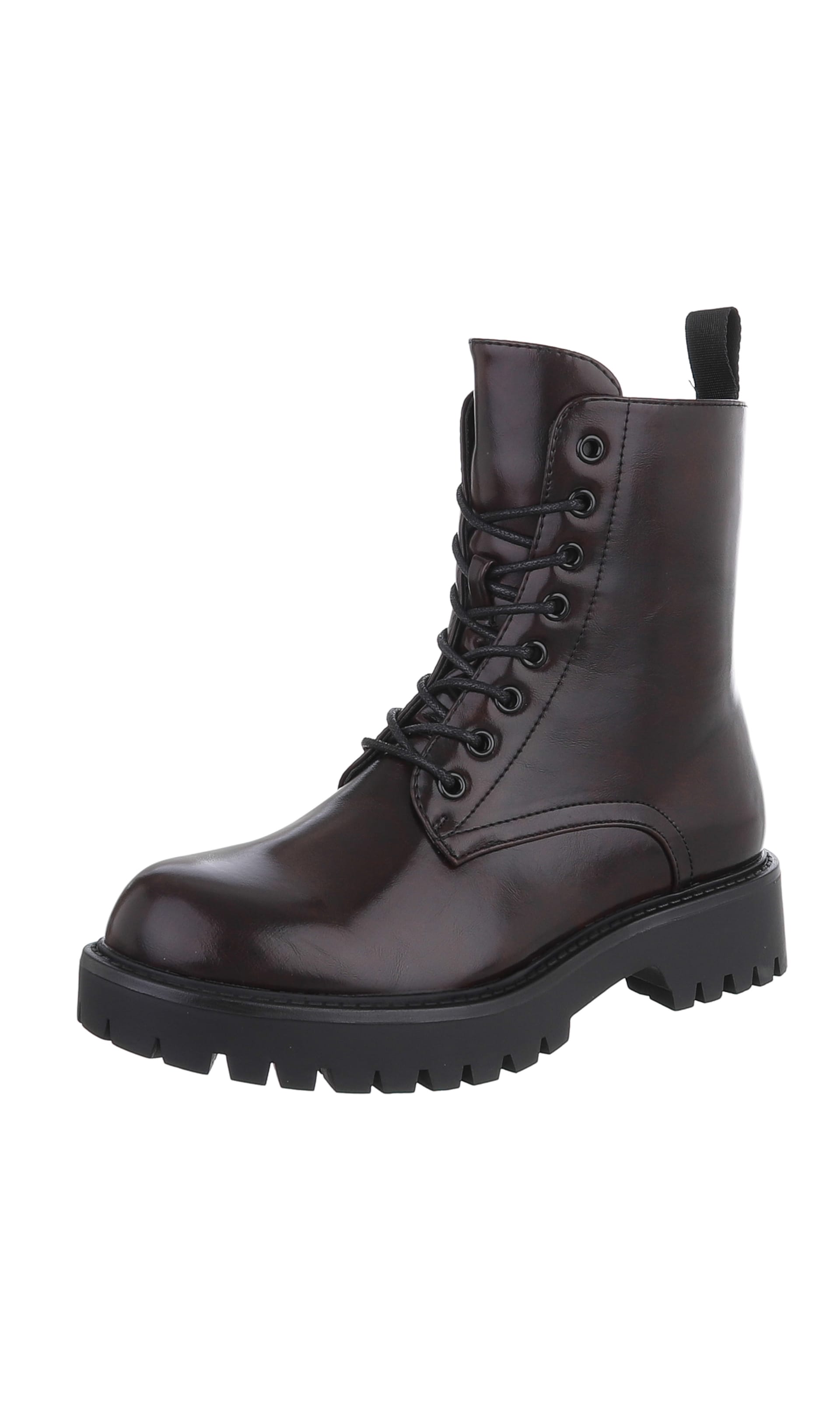 Ital-Design Schnürstiefelette in Rot: Vorderseite