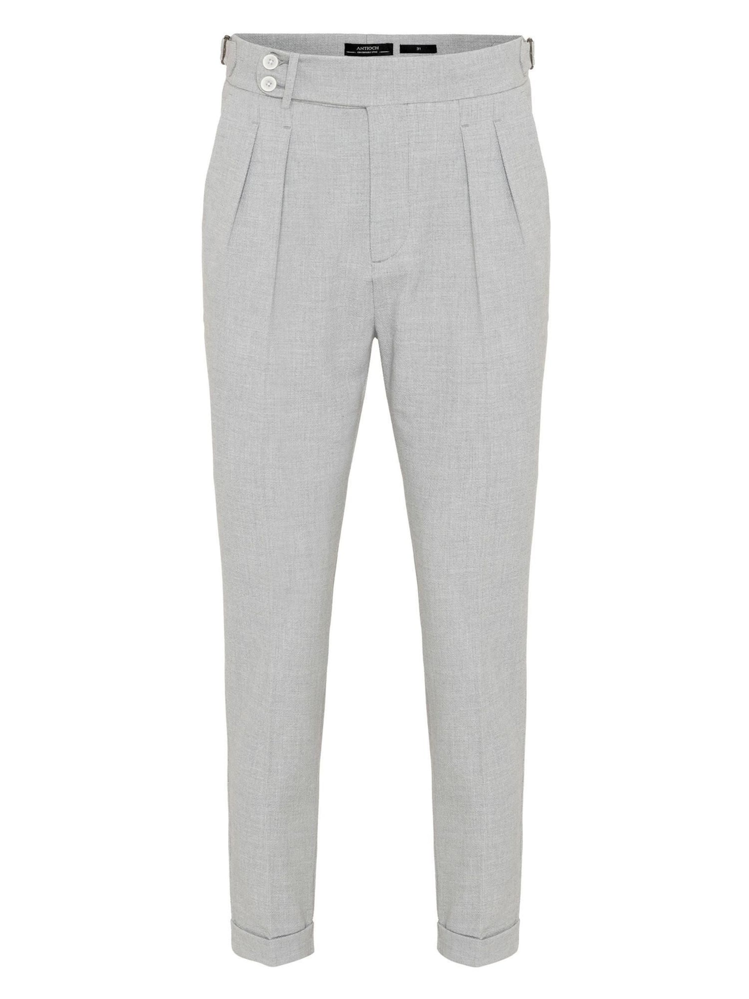 regular Pantaloni con pieghe di Antioch in grigio: frontale