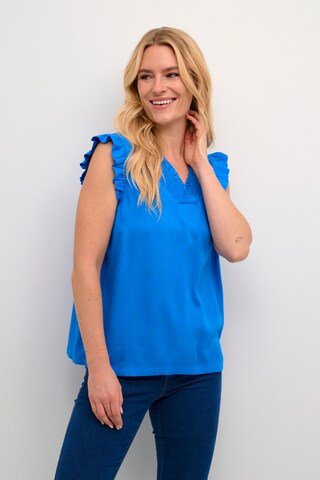 Kaffe - Blusa em azul: frente