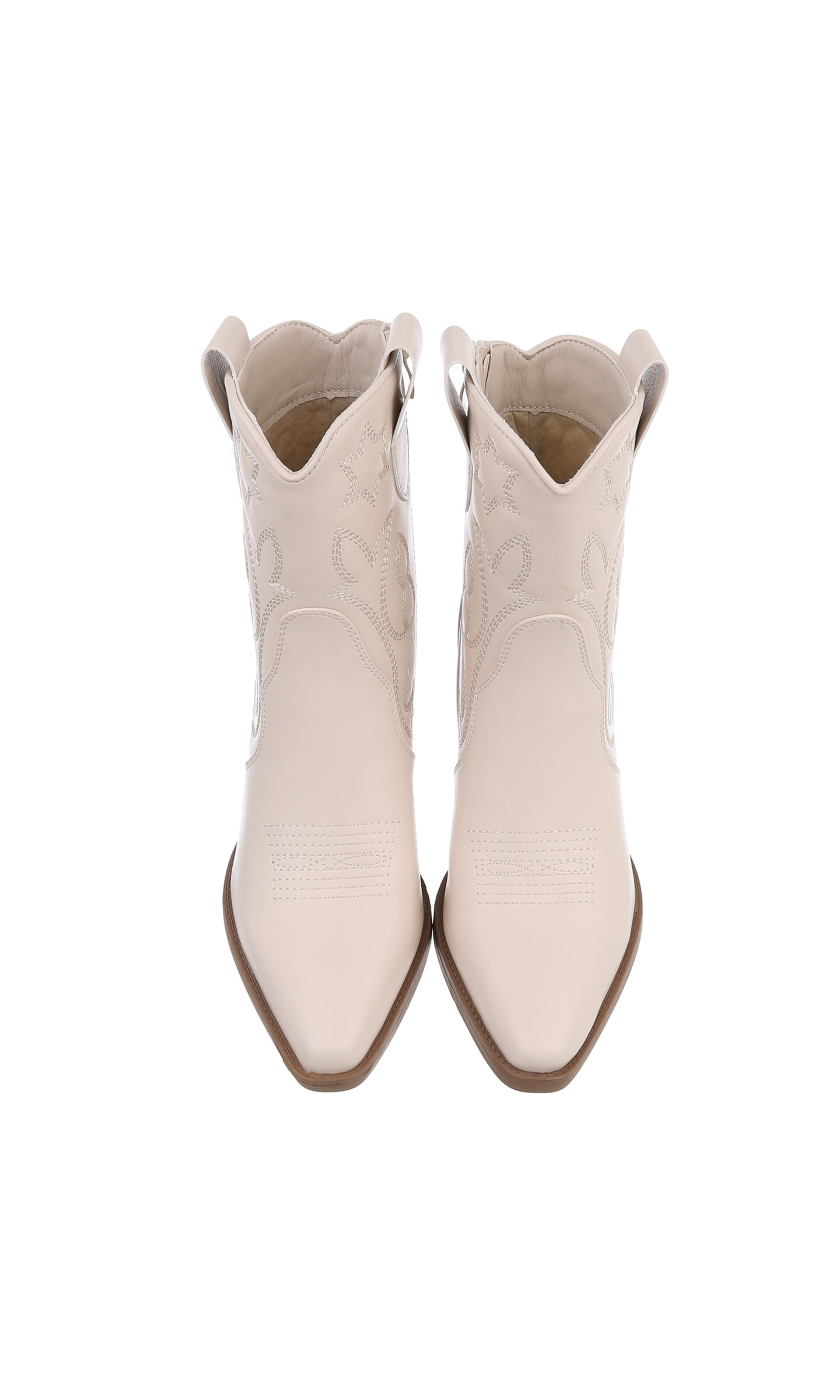 Ital-Design Cowboy Boots in Beige