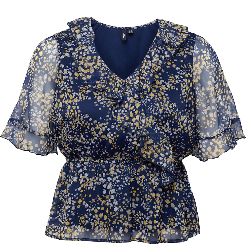 Vero Moda Curve Bluse 'DORA KAYA' in Navy Hellblau Vero Moda Curve Bluse 'DORA KAYA' in Navy Hellblau