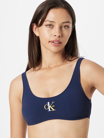 zils Calvin Klein Swimwear Bezvīļu krūšturis Bikini augšdaļa: no priekšpuses