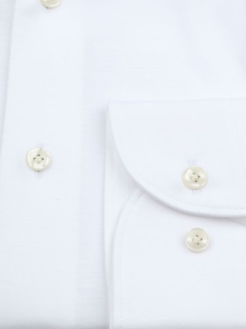 Profuomo Slim fit Button Up Shirt 'Knitted' in White