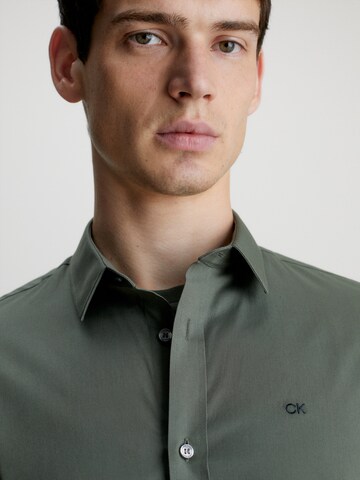 Calvin Klein Slim fit Overhemd in Groen