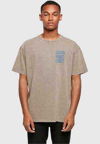 Merchcode Shirt 'Good Vibes Only' in Green: front