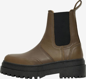 SELECTED FEMME Chelsea Boots 'Chunky' in Brown: front