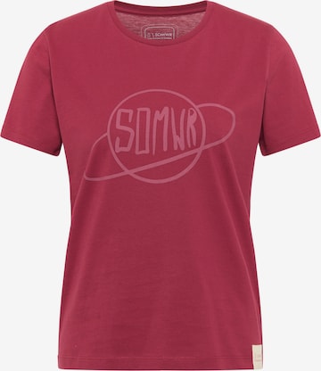 SOMWR T-Shirt 'THE PLANET#S HERE' in Rot: predná strana