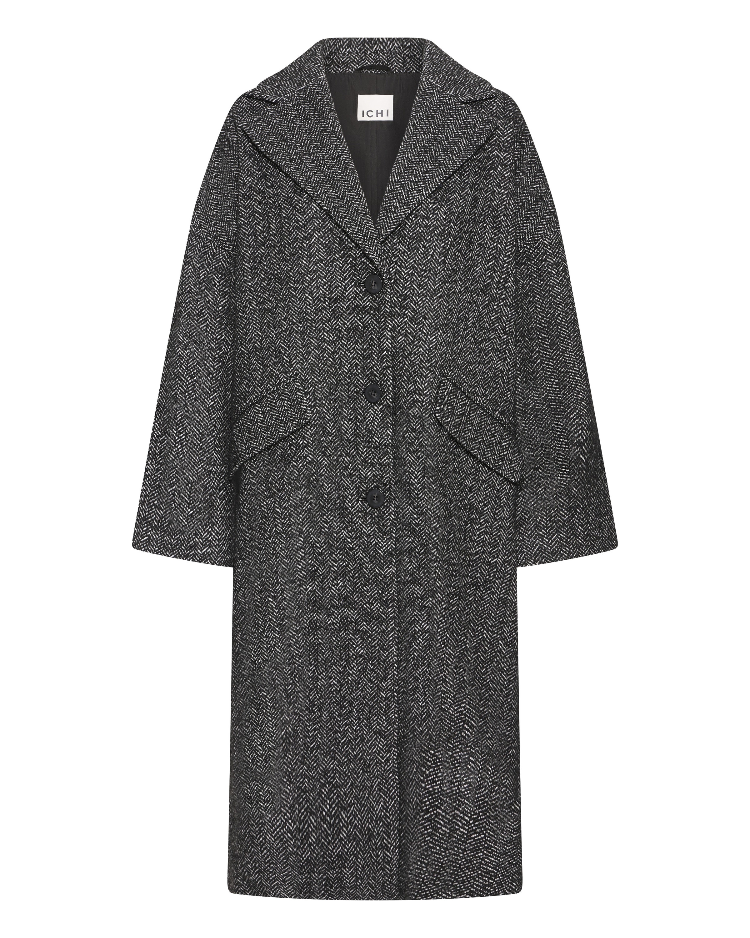 Manteau mi-saison 'IHEMMALU JA3' ICHI en gris : devant