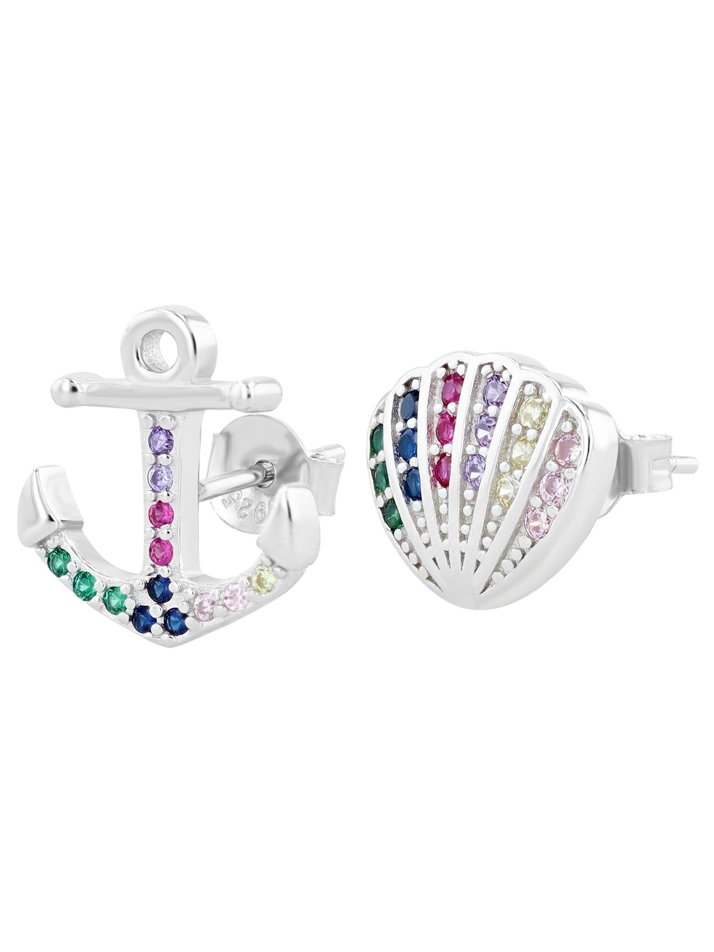 Akzent Earrings '"Kaimana" aus 925 Sterlingsilber, rhodiniert, langlebig' in Silver